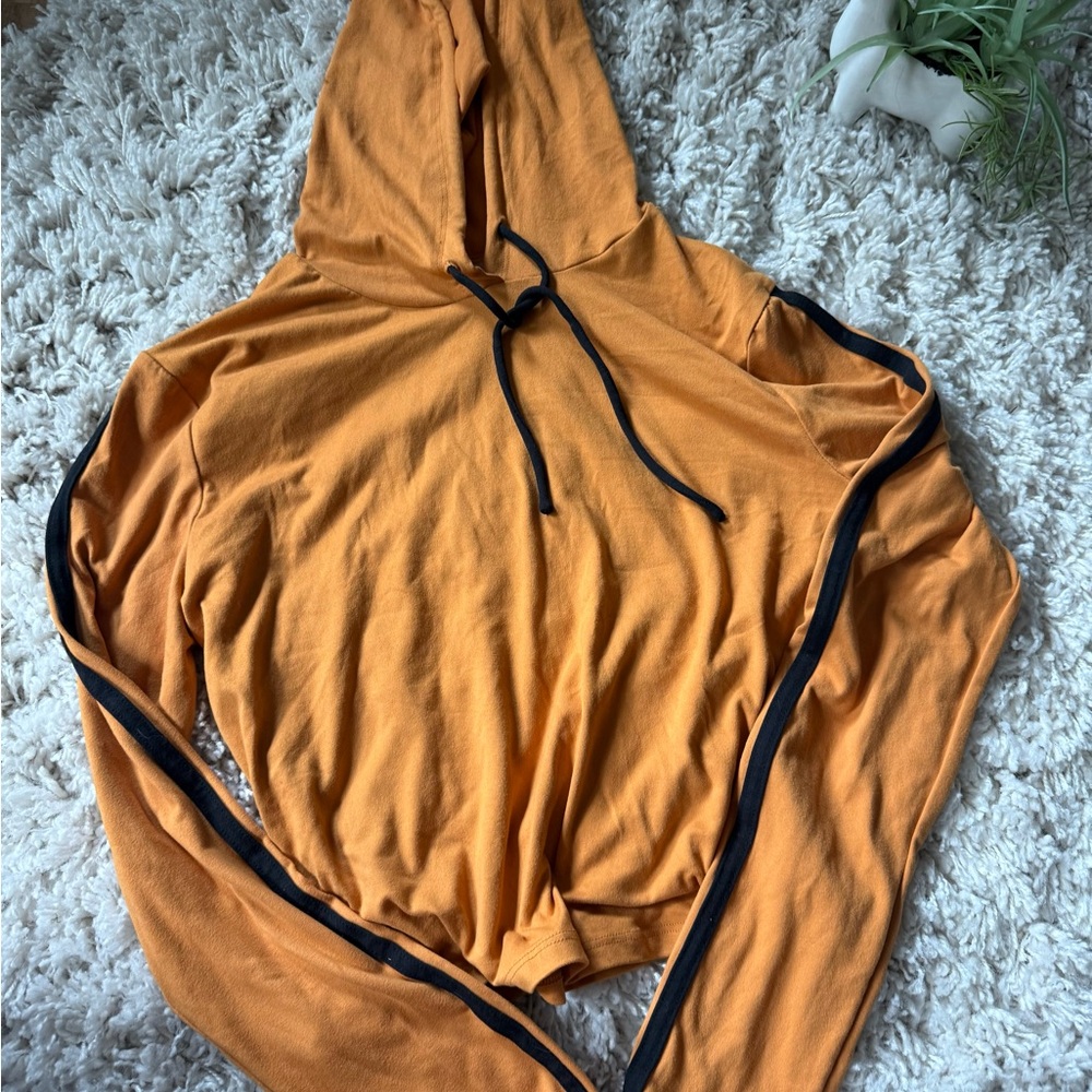 Iris Vibrant Orange Striped Athletic Street Sweatshirt